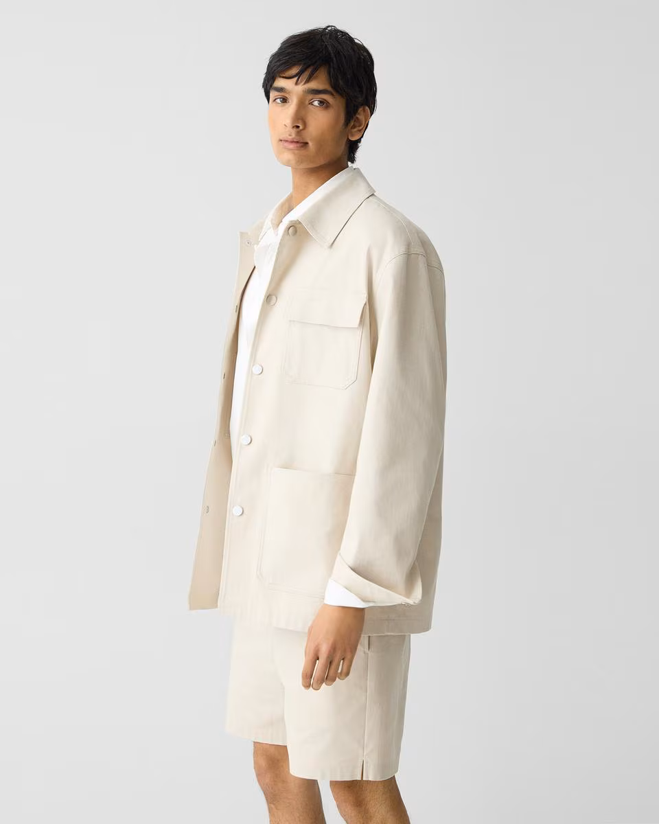 Utility Coat in Stretch Cotton Canvas