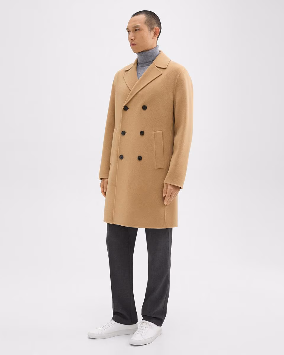 Double-Breasted Coat in Double-Face Wool-Cashmere