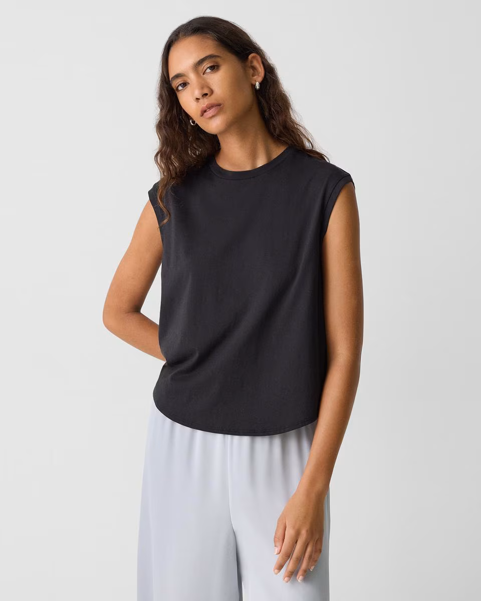 Shirttail Tank Top in Cotton