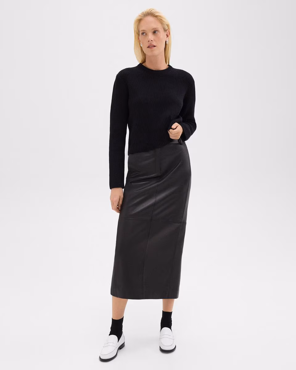Trouser Skirt in Leather