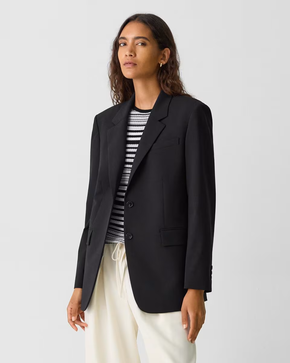 Relaxed Blazer in Stretch Wool