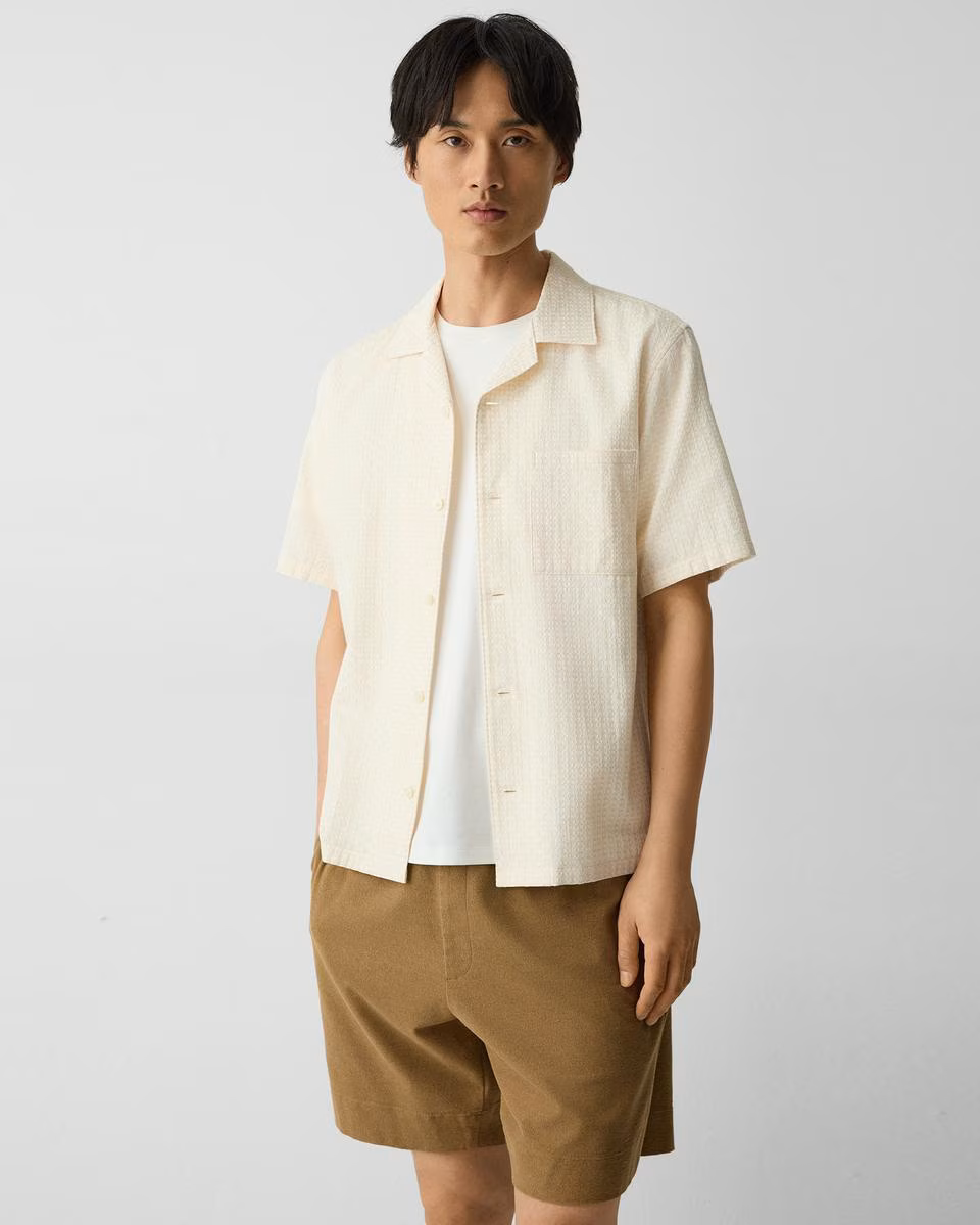 Noll Camp Shirt in Geometric Cotton