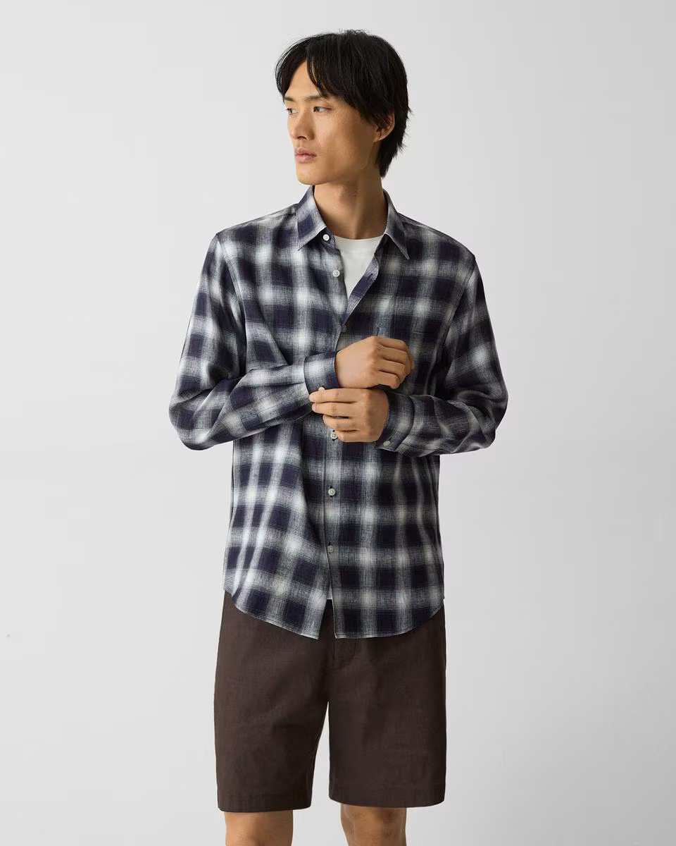 Irving Shirt in Ombré Check Linen