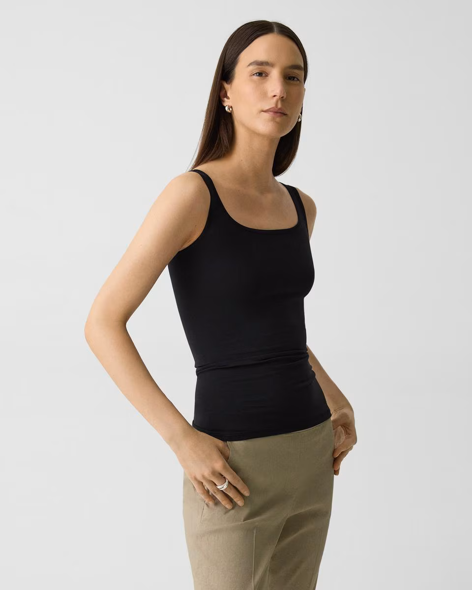 Scoop Neck Tank Top in Stretch Nylon