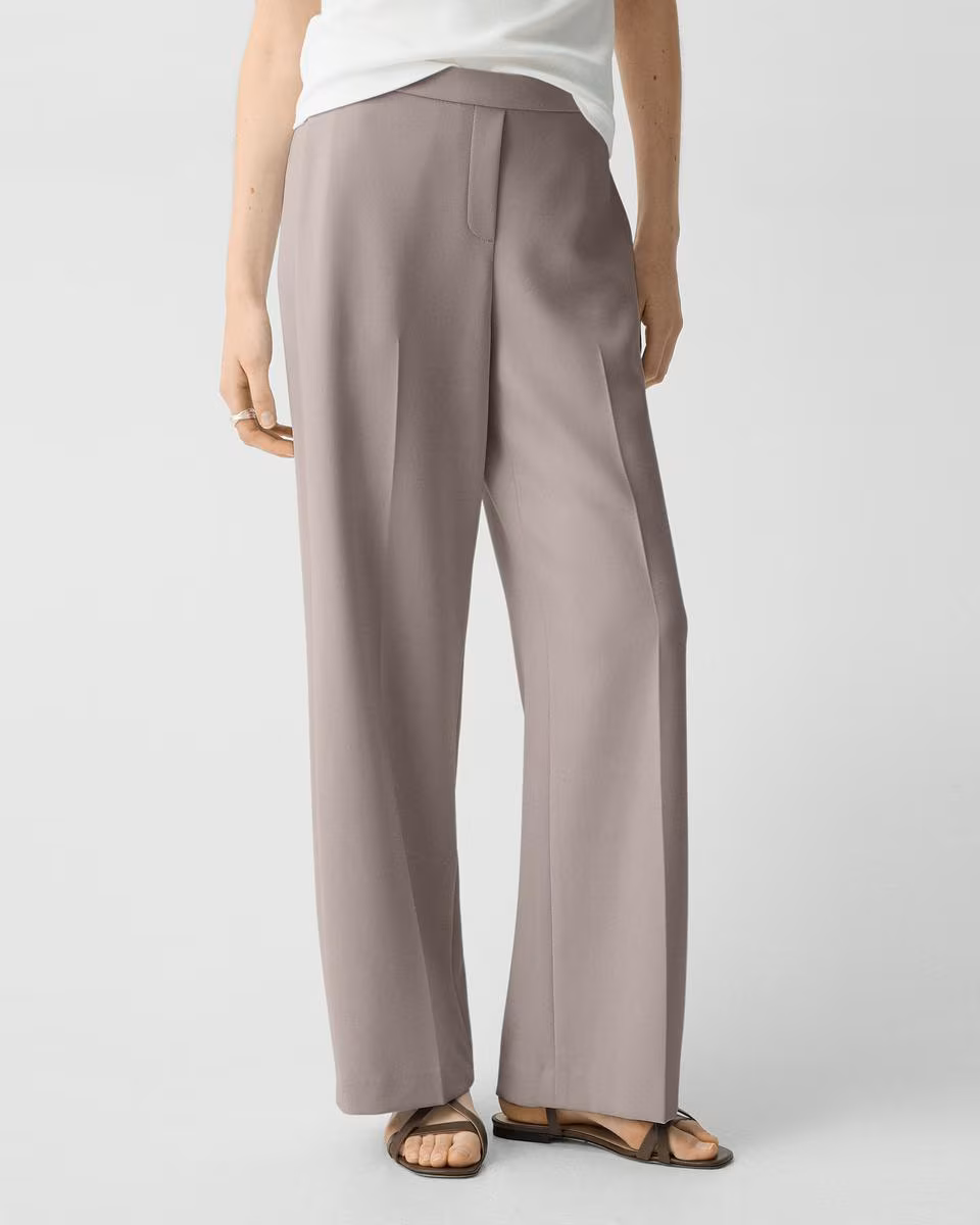 Wide-Leg Pull-On Pant in Admiral Crepe