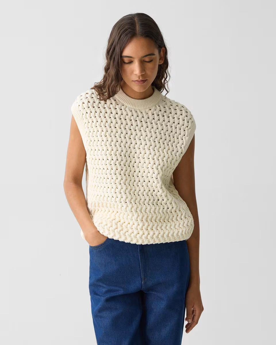 Sweater Vest in Rounded Cotton