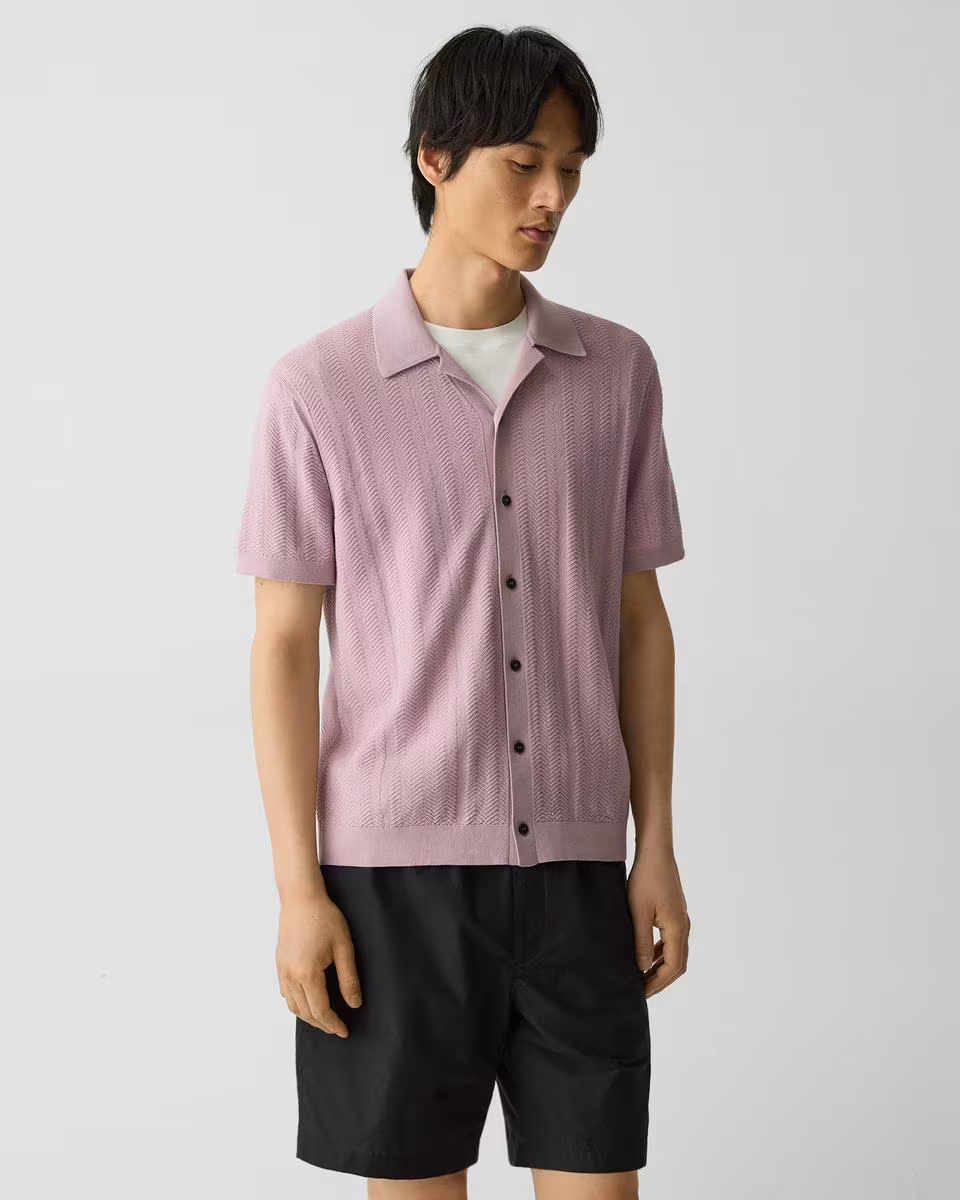 Camp Collar Shirt in Cotton Light Twist