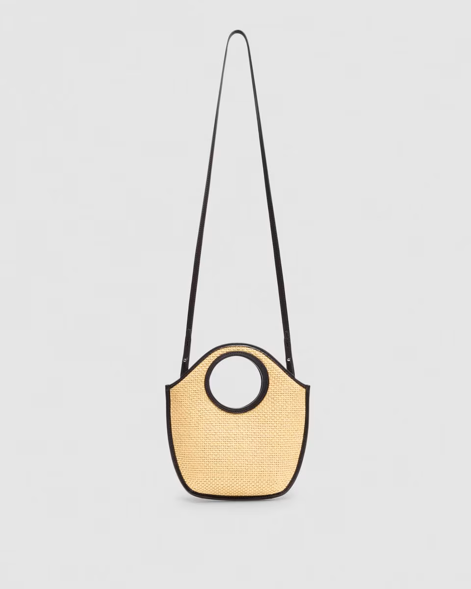 Mini Circle Bag in Raffia
