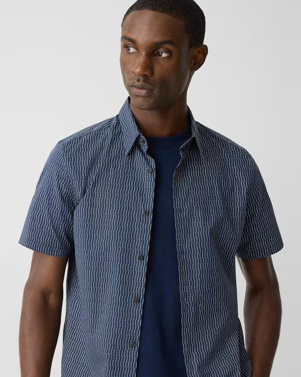 Irving Short-Sleeve Shirt in Stretch Cotton