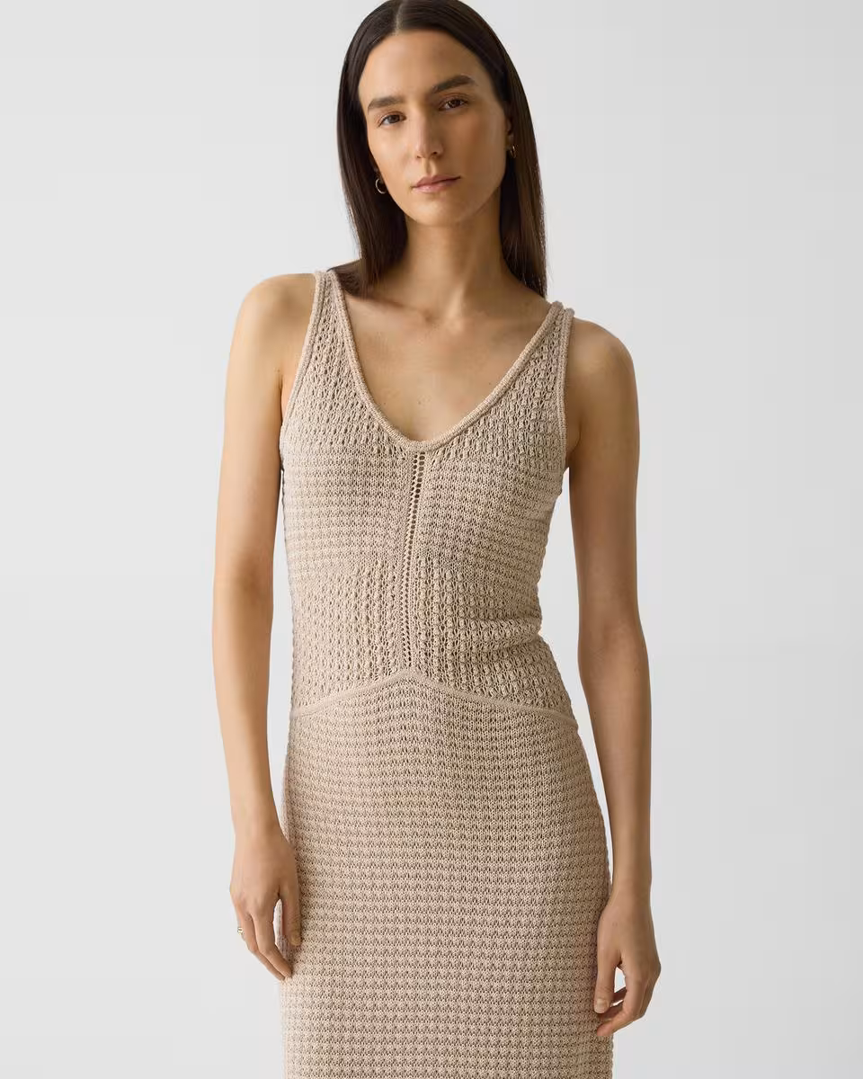 Stitched Dress in Sheen Cotton