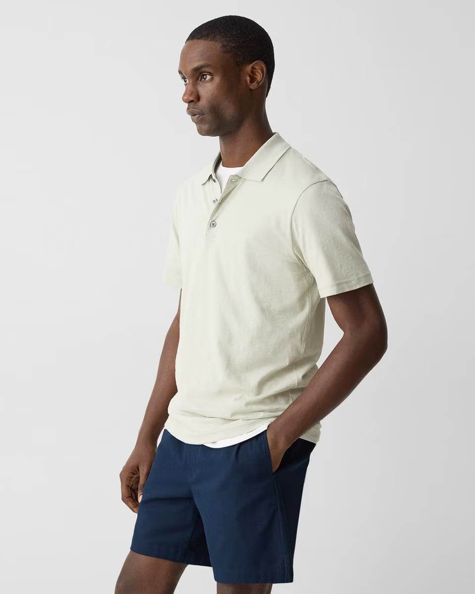 Bron Polo Shirt in Cosmos Slub Cotton