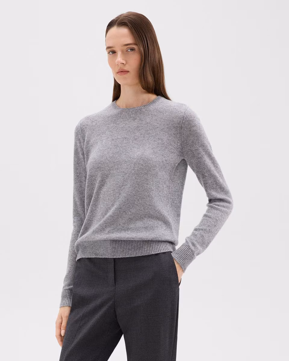 Crewneck Sweater in Feather Cashmere