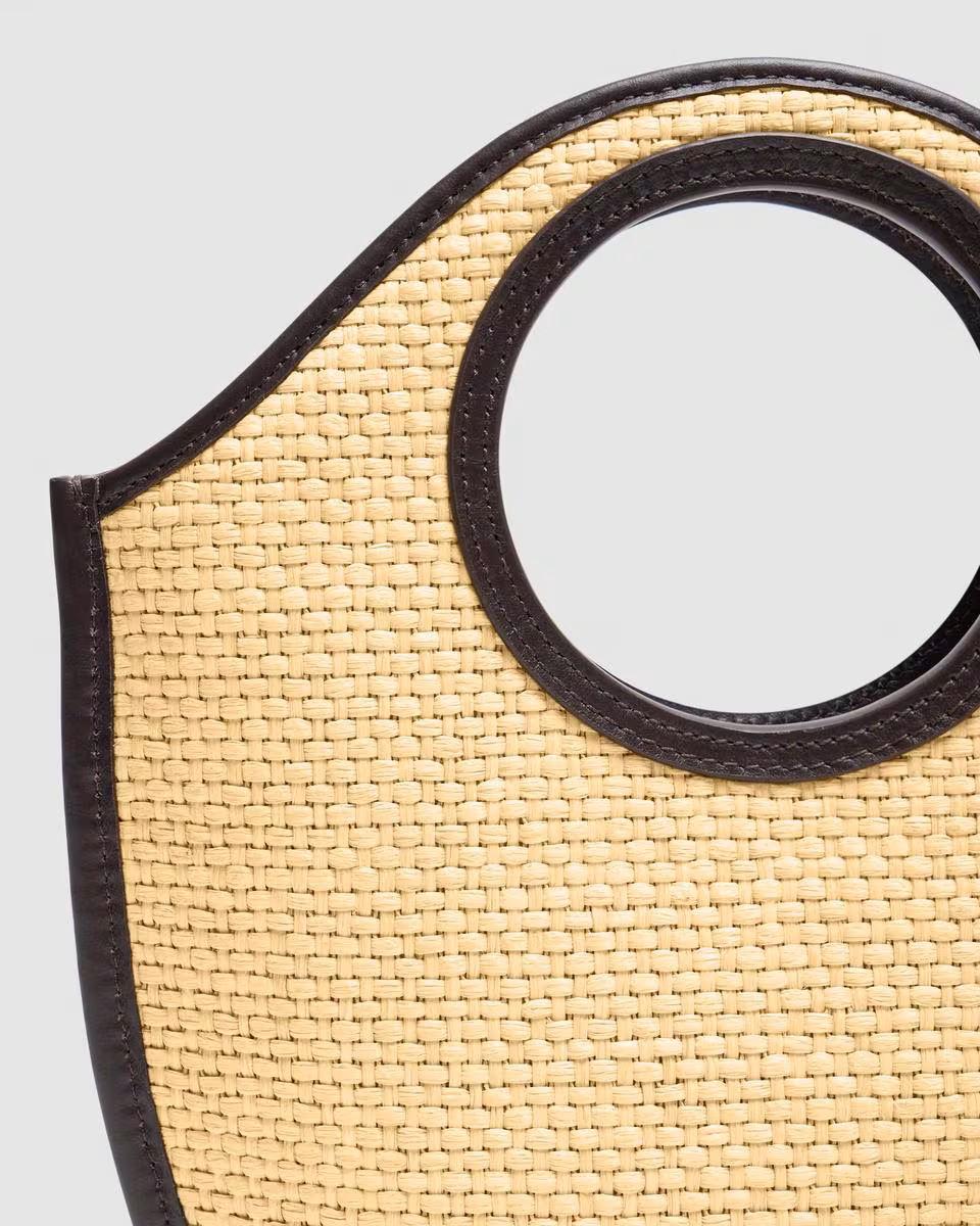 Mini Circle Bag in Raffia