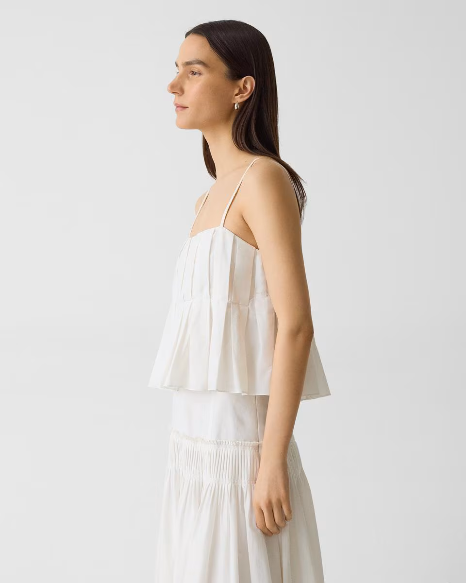 Pleated Camisole in Cotton-Blend