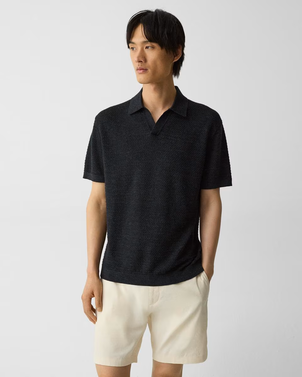 Brenan Polo Shirt in Pacific Linen