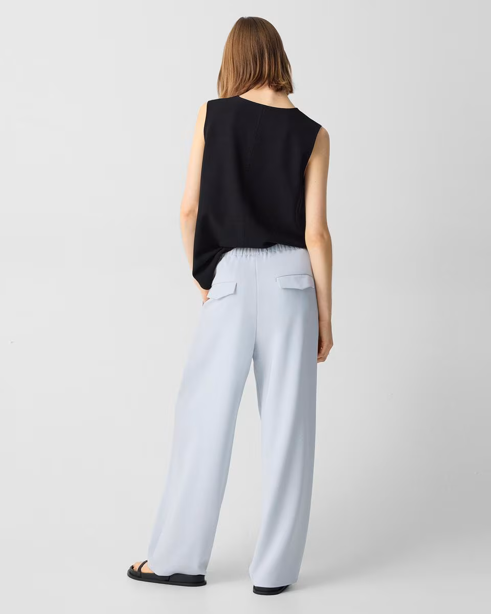 30'' Pleated Pull-On Pant in Admiral Crepe