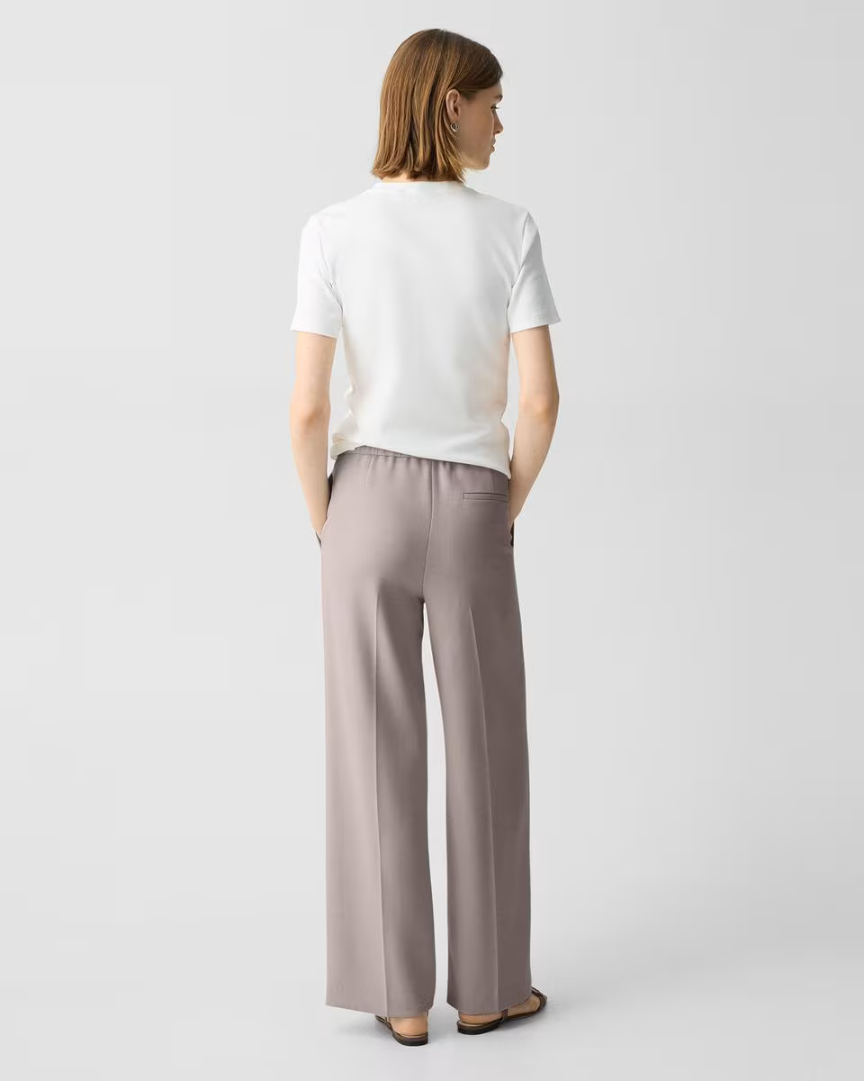 Wide-Leg Pull-On Pant in Admiral Crepe