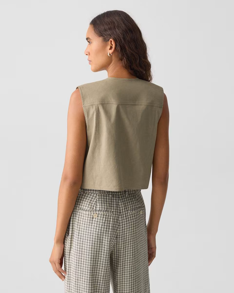 Trucker Vest in Good Linen