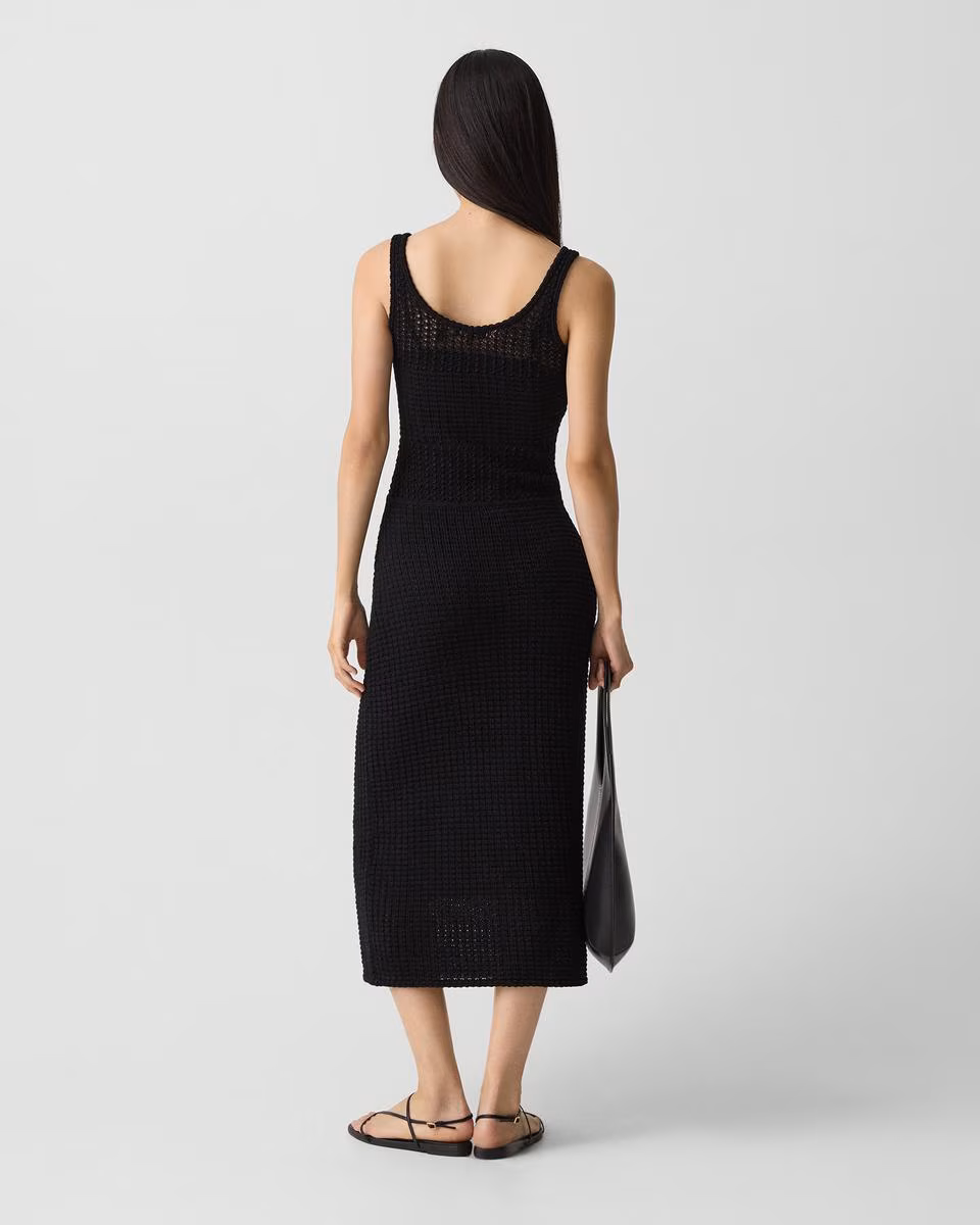 Stitched Dress in Sheen Cotton