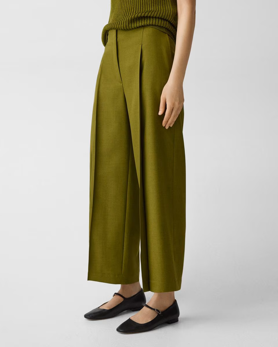 Deep Pleat Pant in City Twill