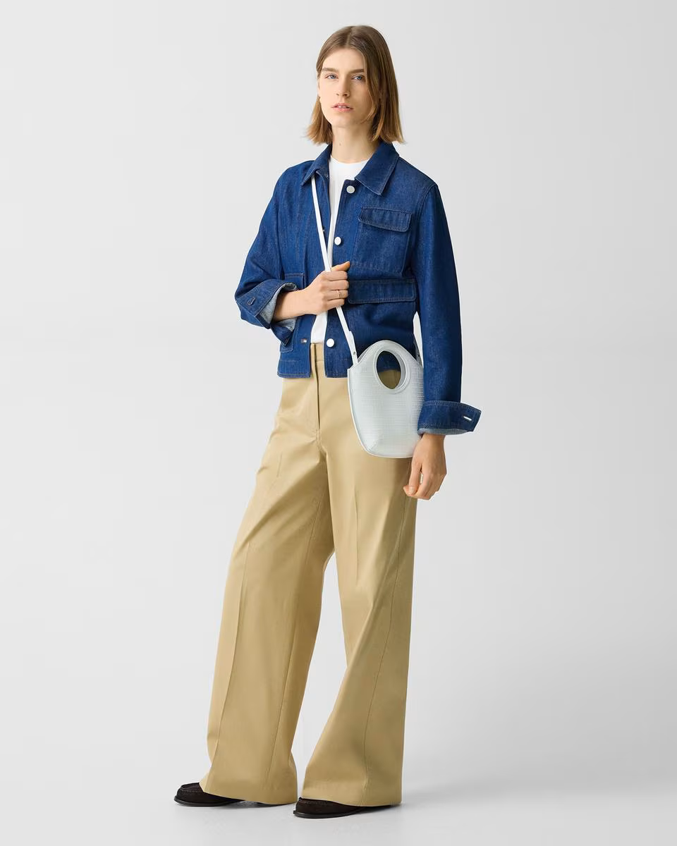 Mini Circle Bag in Embossed Leather