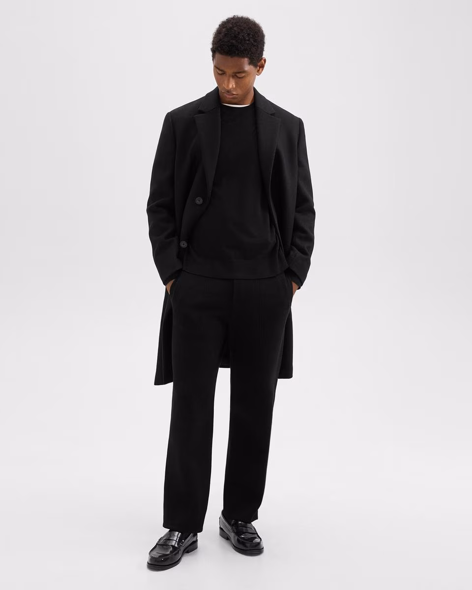 Topcoat in Recycled Wool-Blend Melton