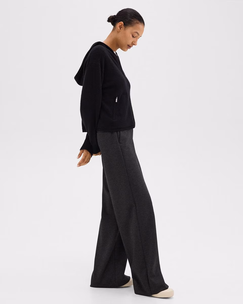 Wide-Leg Pant in Double-Knit Jersey