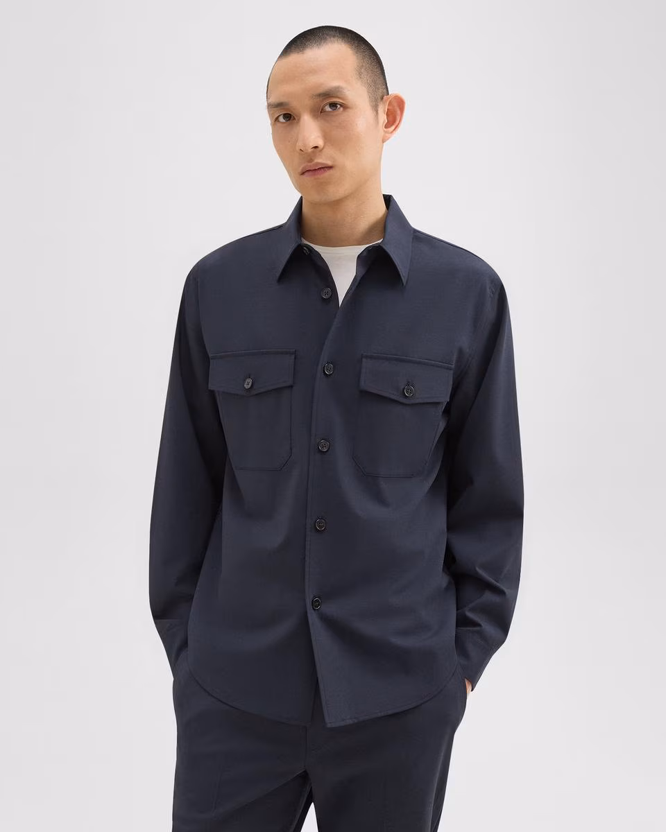 Garvin Shirt Jacket in Stretch Wool