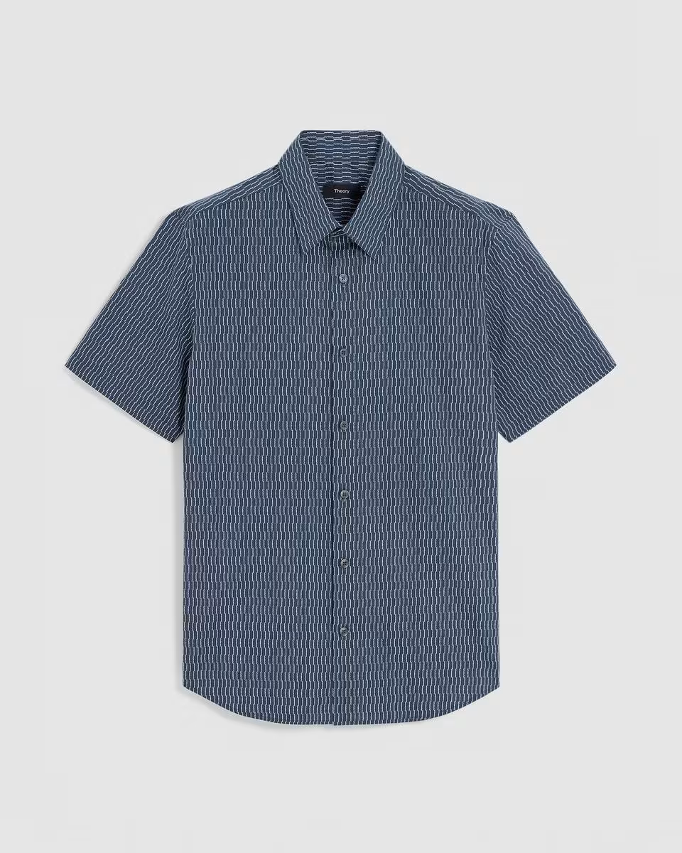 Irving Short-Sleeve Shirt in Stretch Cotton