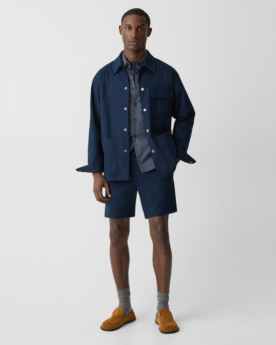 Utility Coat in Stretch Cotton Canvas