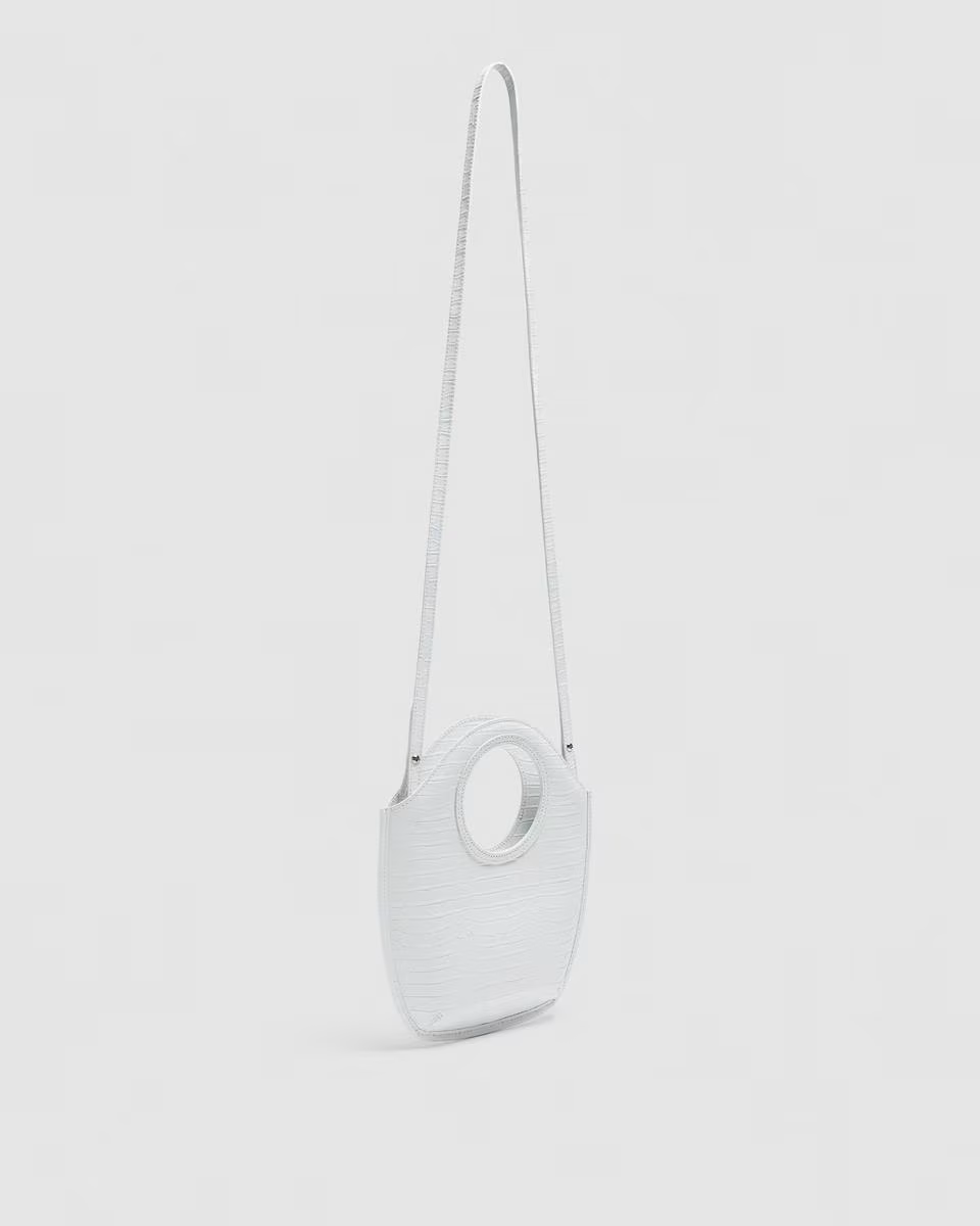 Mini Circle Bag in Embossed Leather