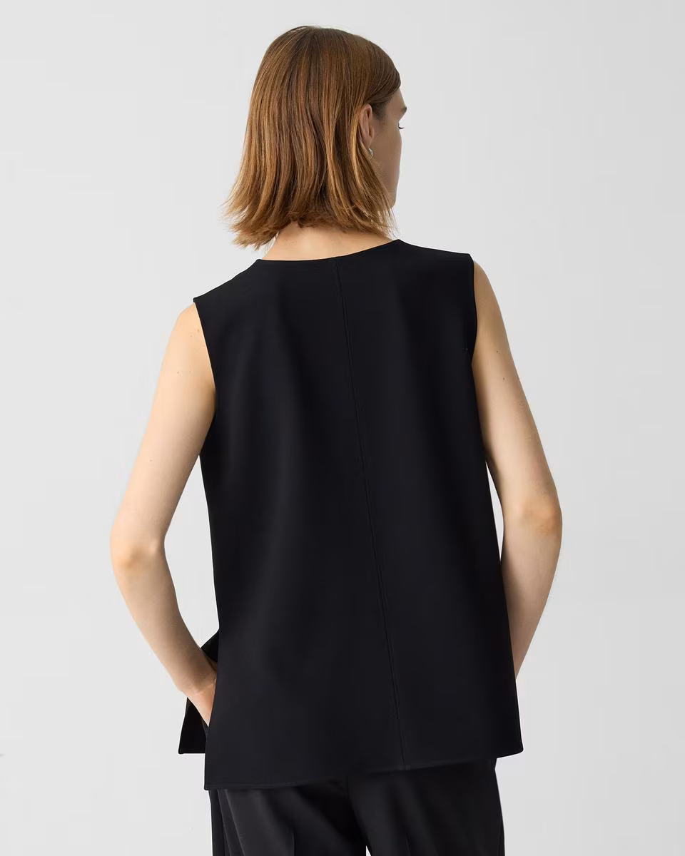 V-Neck Blouse in Admiral Crepe