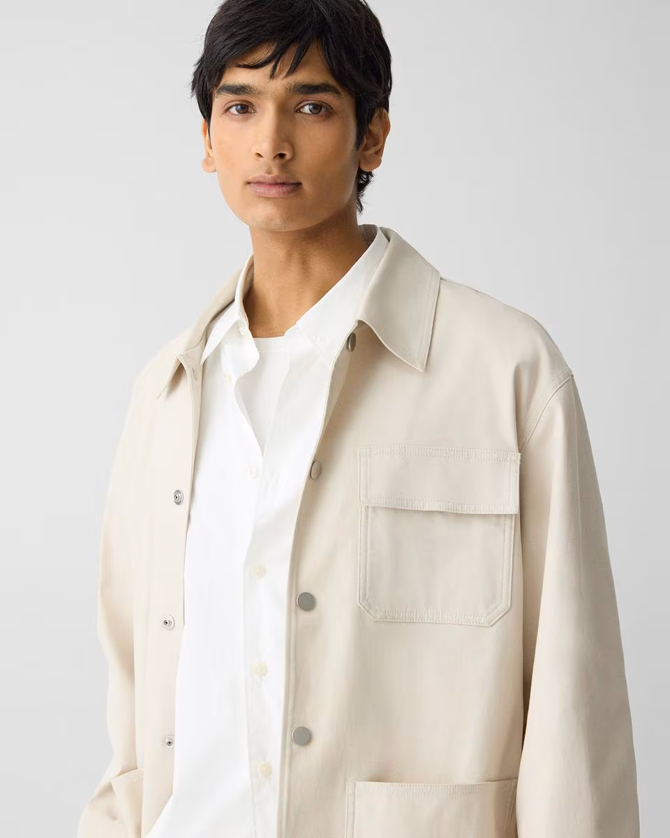 Utility Coat in Stretch Cotton Canvas
