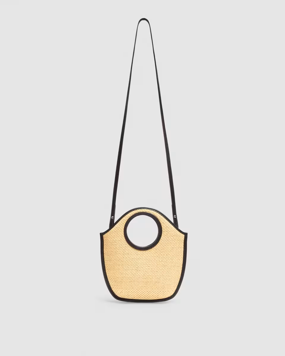Mini Circle Bag in Raffia