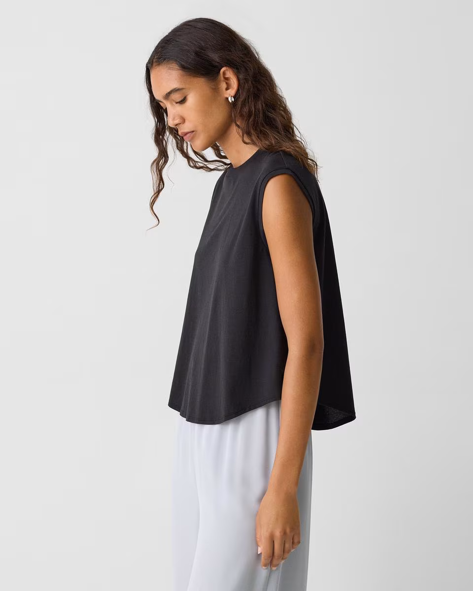 Shirttail Tank Top in Cotton