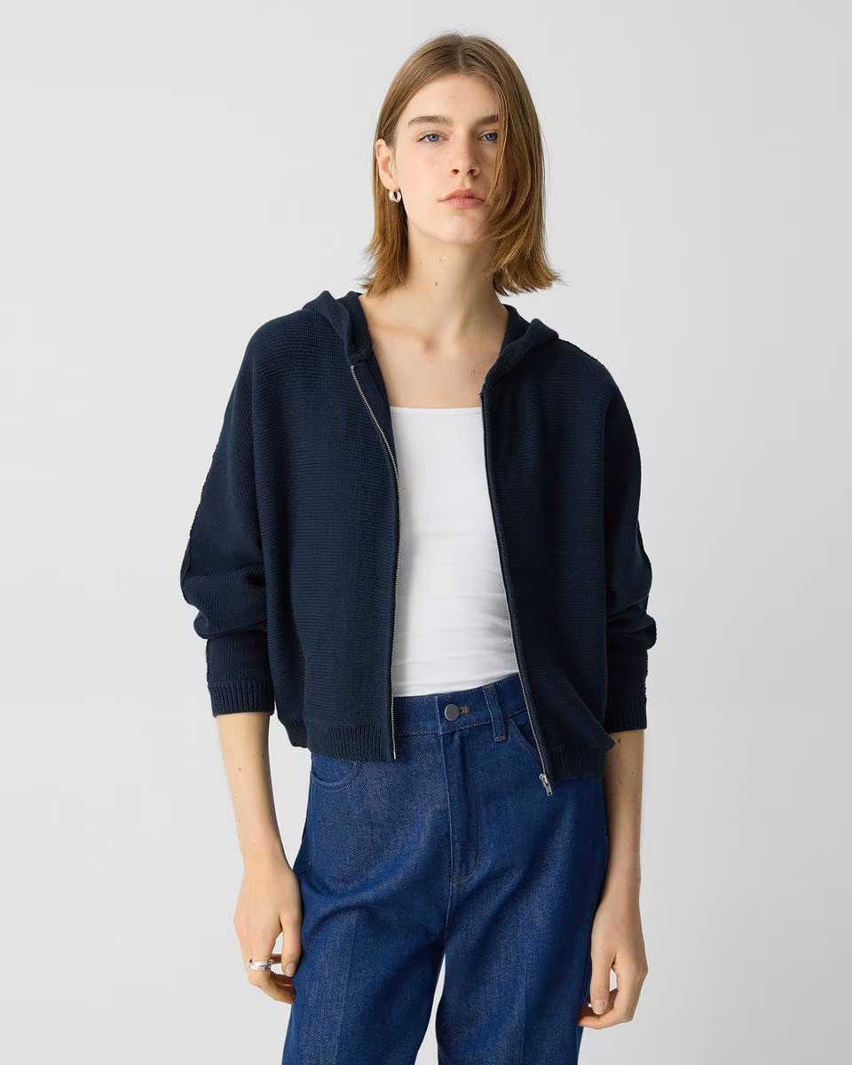 Zip-Up Hoodie in Rounded Cotton