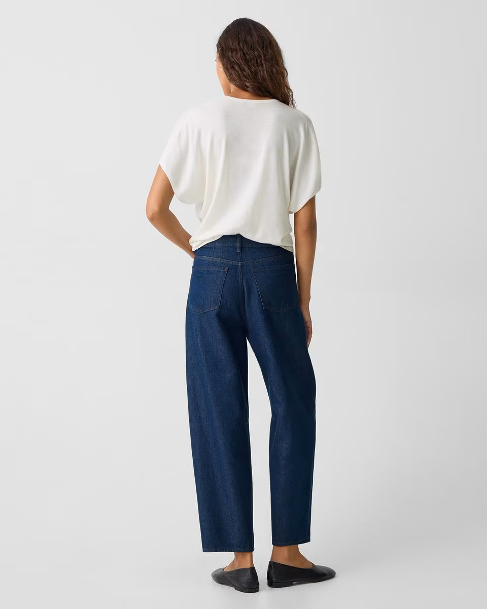 Cropped Barrel Pant in Relaxed Denim