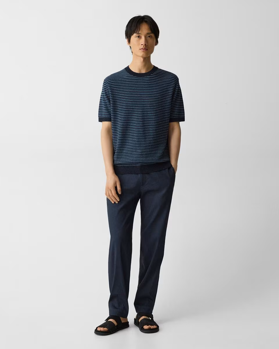 Striped Tee in Pacific Linen