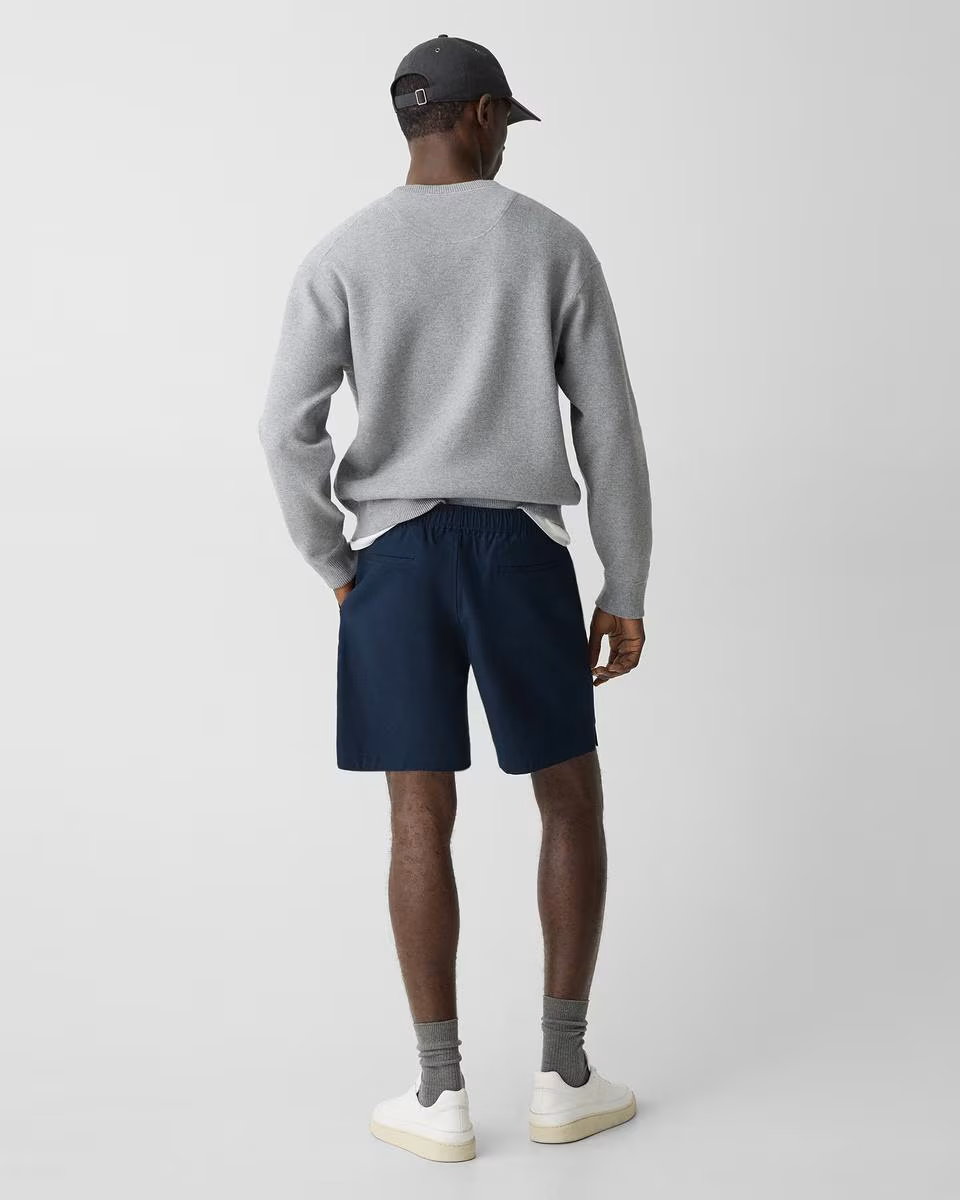 Drawstring Short in Stretch Cotton Canvas