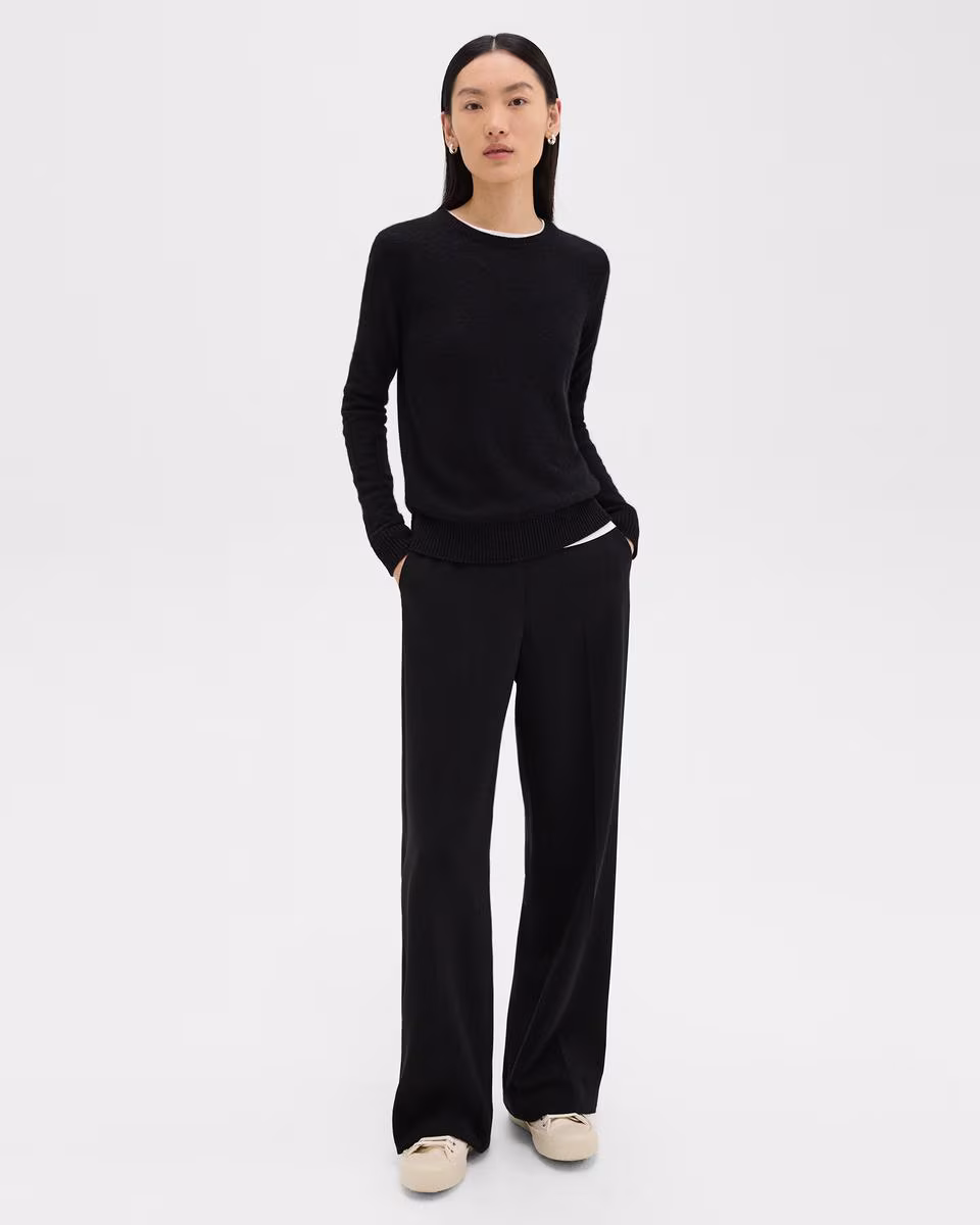 Crewneck Sweater in Feather Cashmere