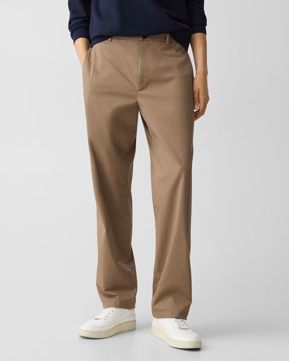 Straight Pant in Cotton-Blend Twill