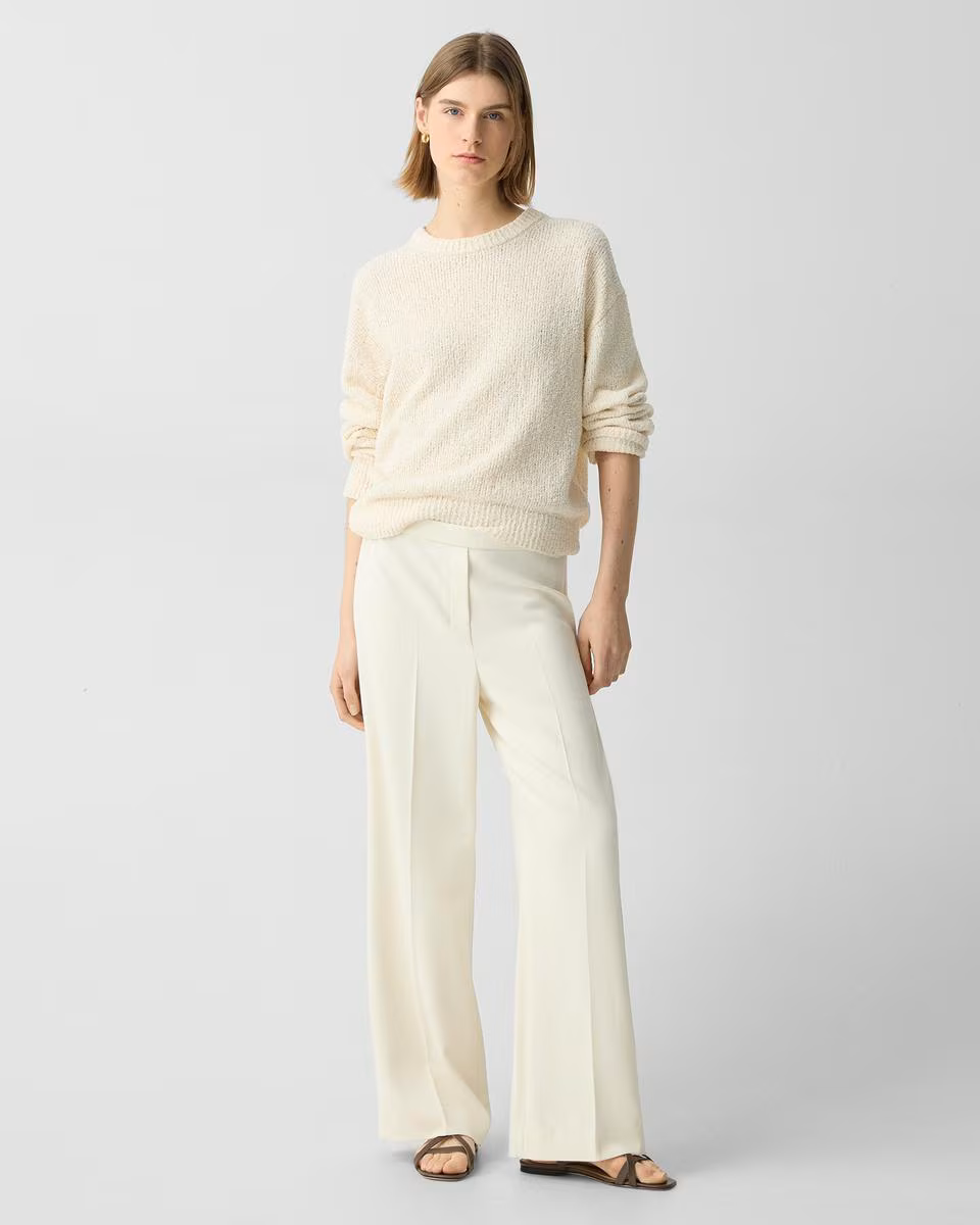 Wide-Leg Pull-On Pant in Admiral Crepe