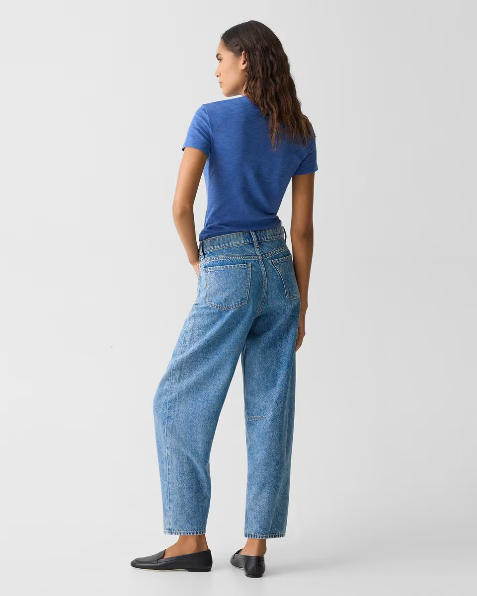 Cropped Barrel Pant in Relaxed Denim