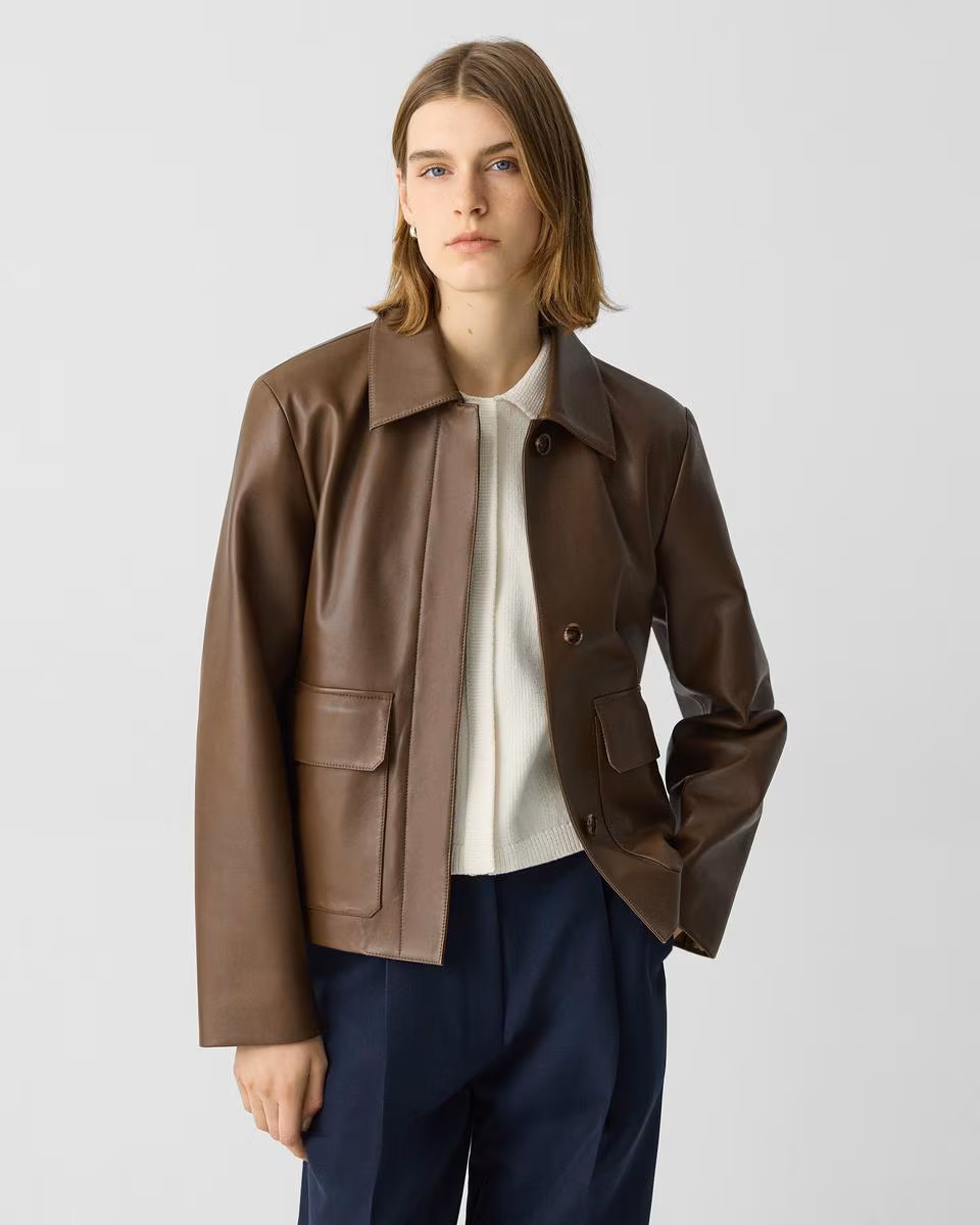 Boxy Jacket in Leather