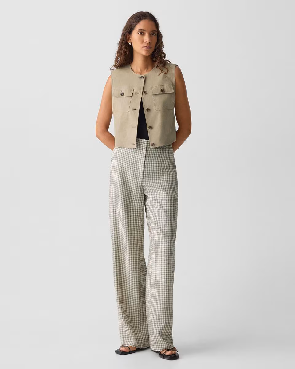 Trucker Vest in Good Linen