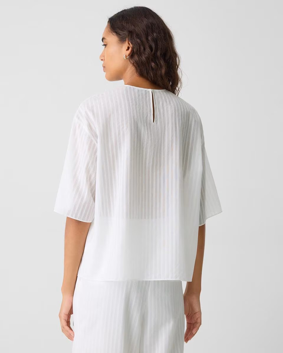 Boxy Tee in Linear Cotton