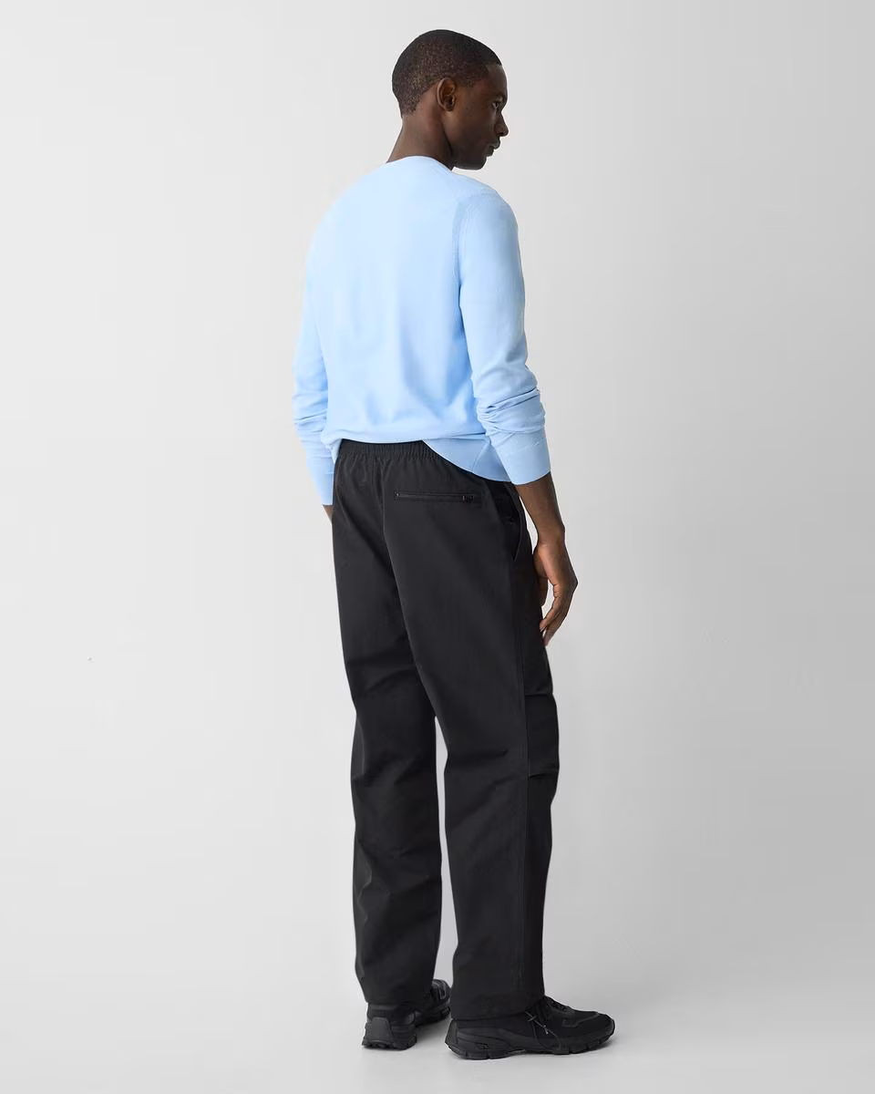 Wide-Leg Drawstring Pant in Cotton-Blend