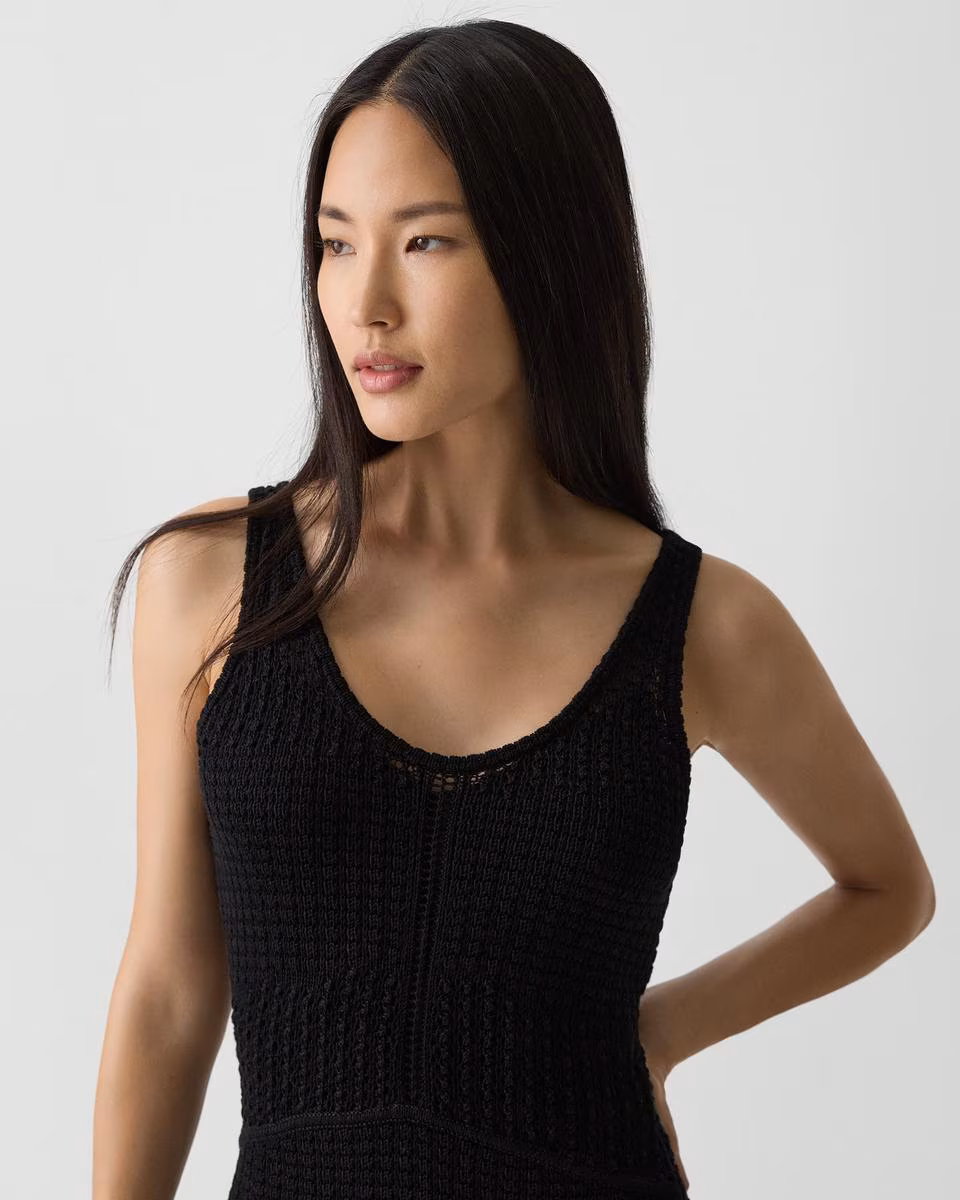 Stitched Dress in Sheen Cotton