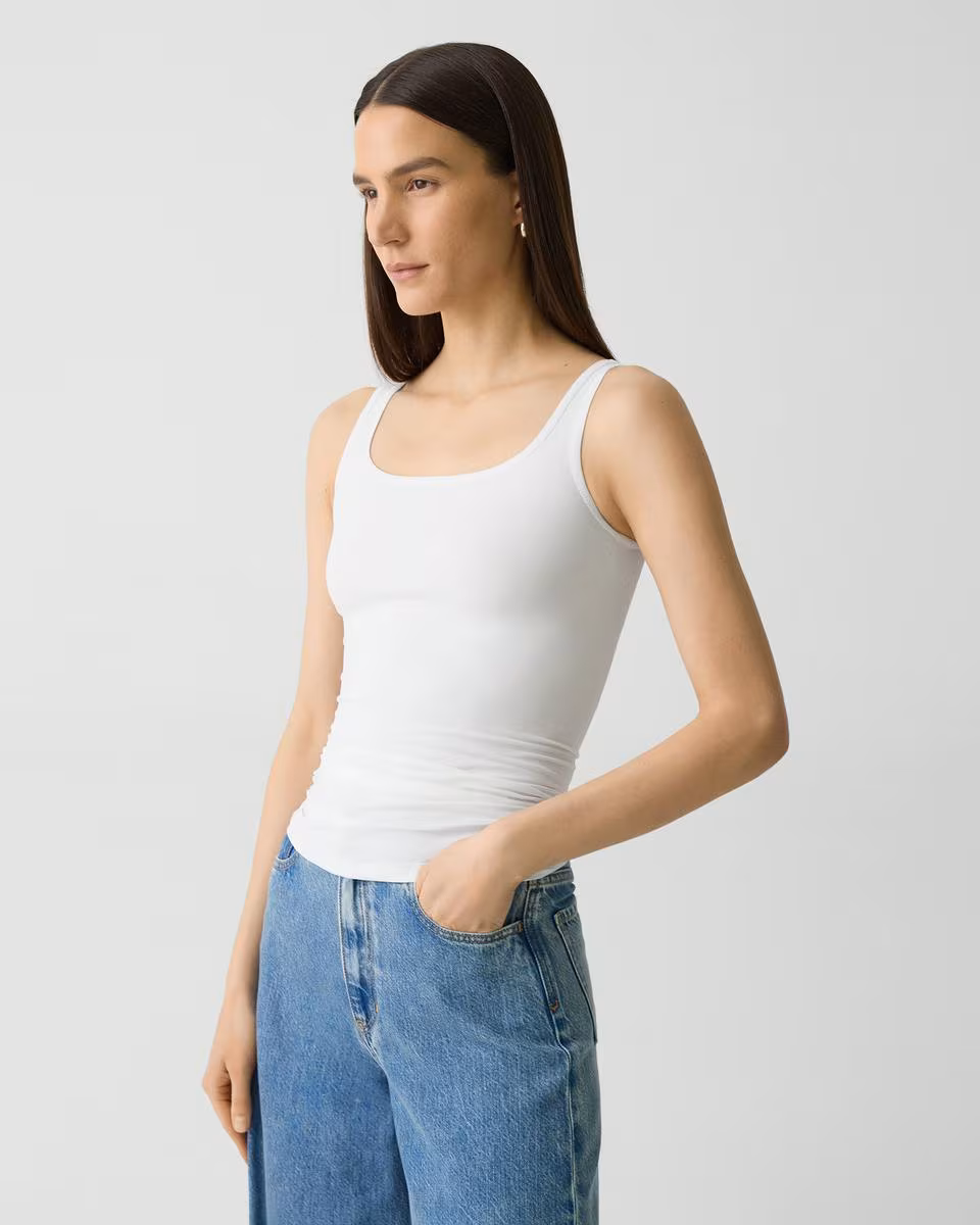 Scoop Neck Tank Top in Stretch Nylon