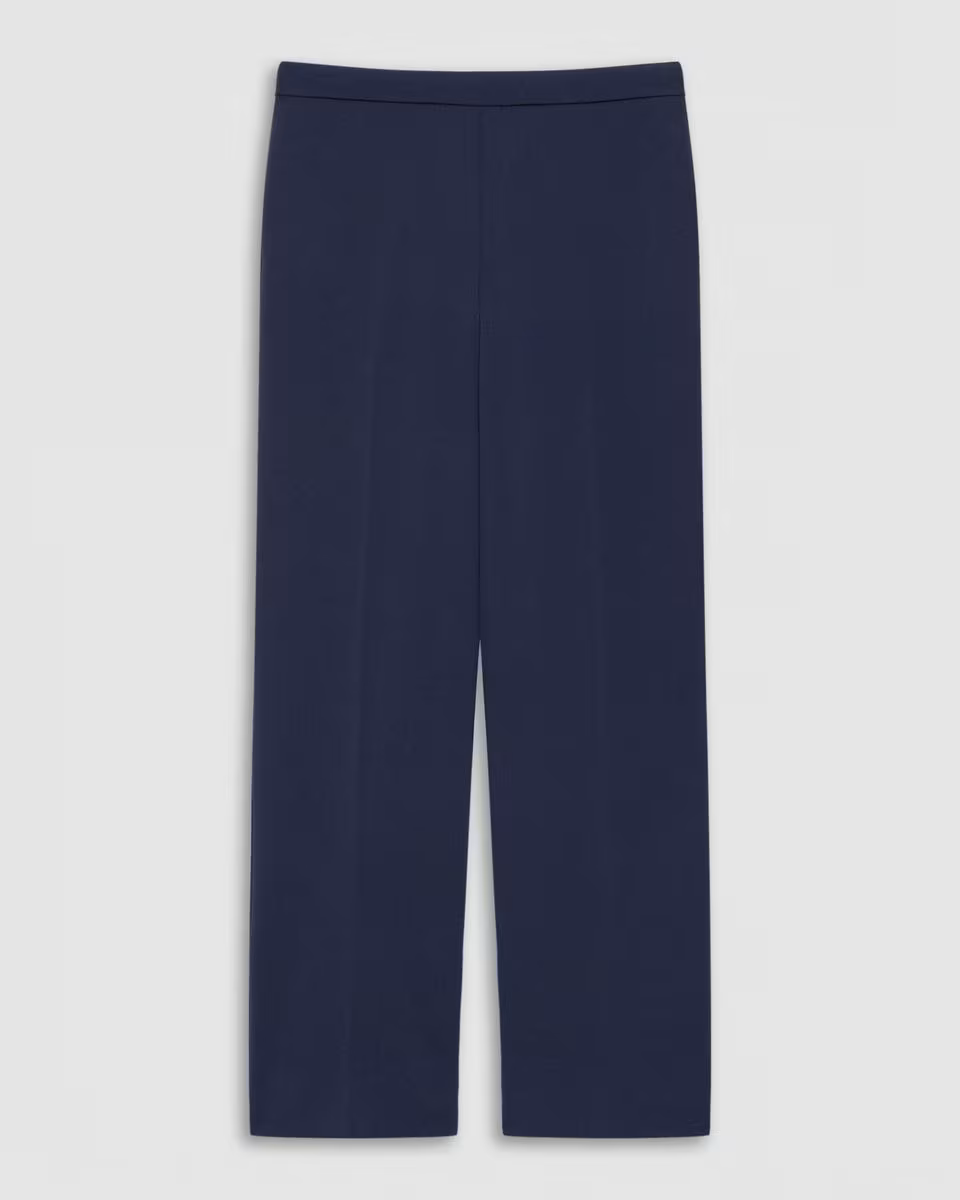Wide-Leg Pull-On Pant in Admiral Crepe